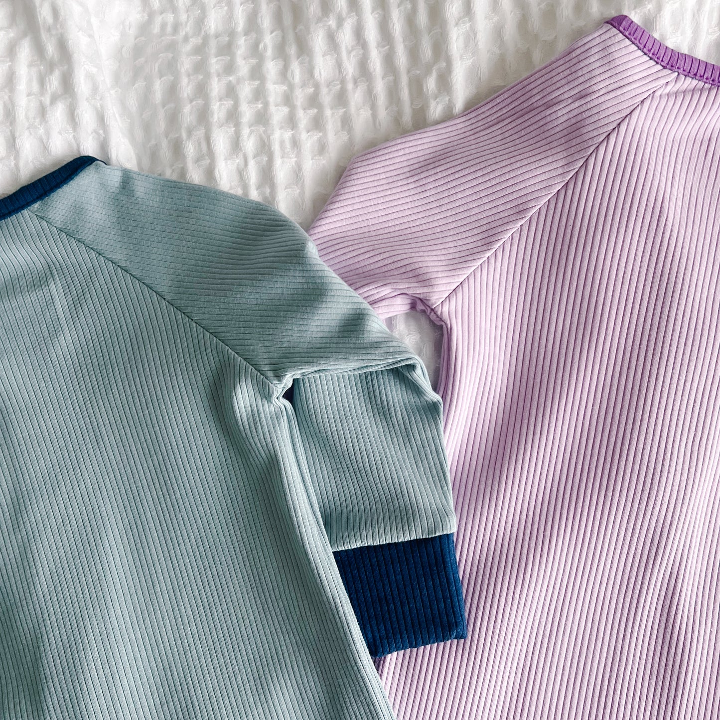 2-Way Zip Ribbed Bamboo Pajamas