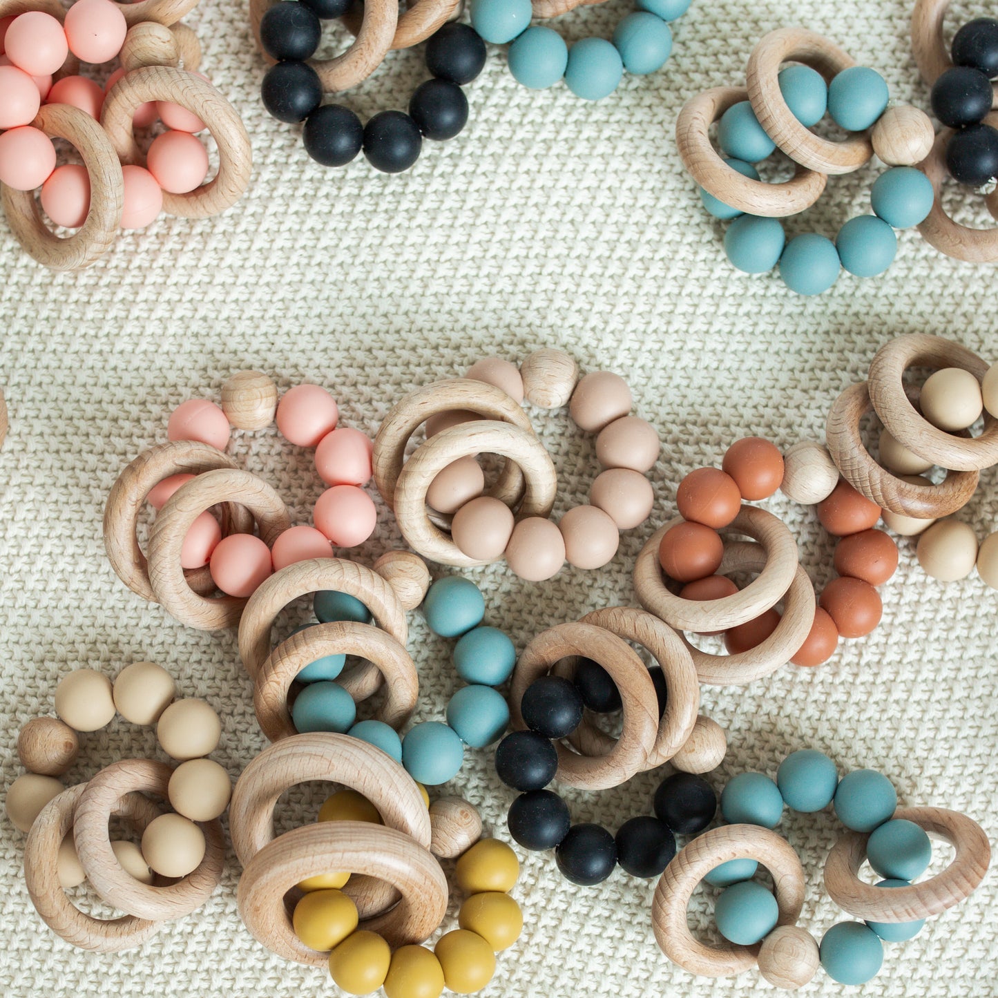 Wooden + Silicone Teether Rings