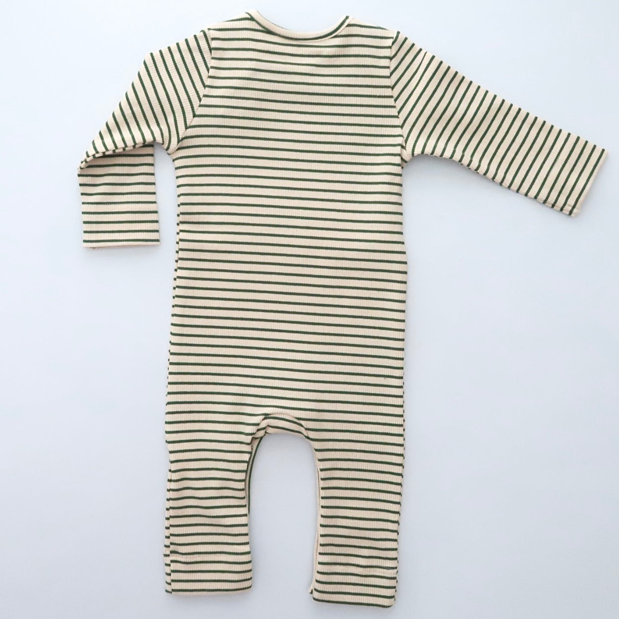 Cream & Green Striped One Piece
