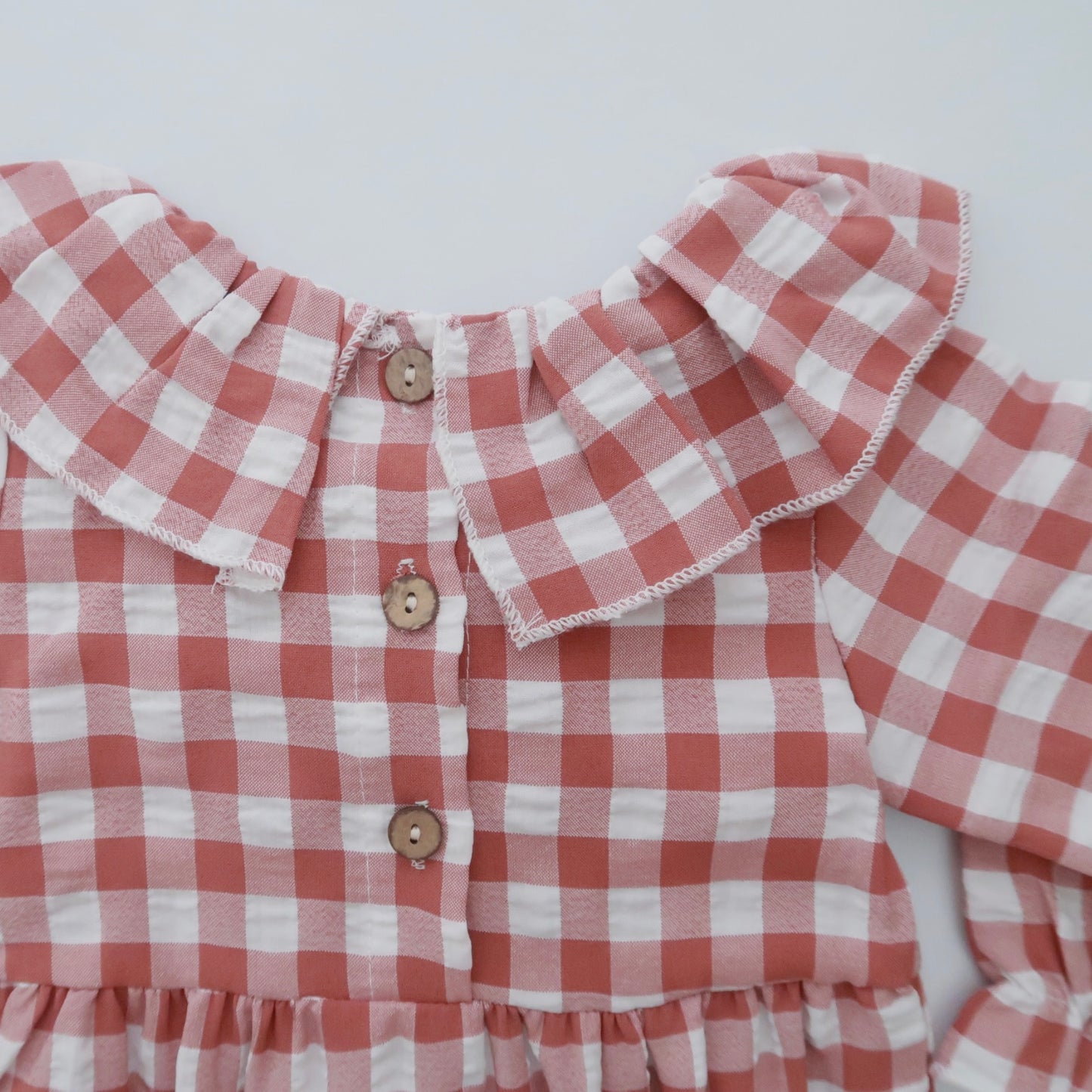 Dusty Pink Checkered Bubble Romper