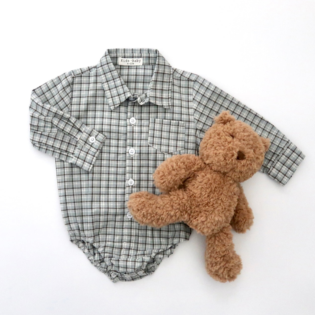 Blue & Brown Plaid Collared Shirt