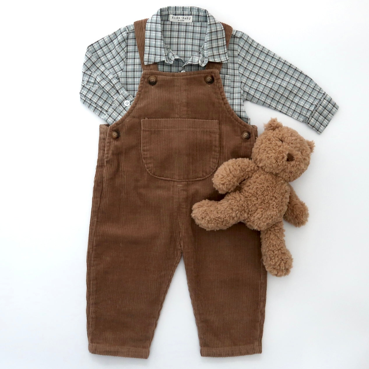 Blue & Brown Plaid Collared Shirt